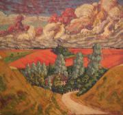 konrad magi Road from Viljandi to Tartu oil painting on canvas